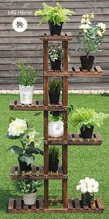 6 Tier Garden Wooden Shelf Storage Plant Rack Stand Massgenie House Plants Decor Plant Stand Indoor Wooden Flowers