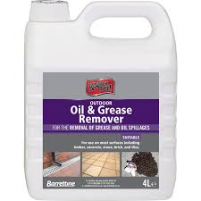 To get rid of the grease, use baking soda, which naturally draws out the grease residue without harming the concrete. Outdoor Oil And Grease Remover 4l