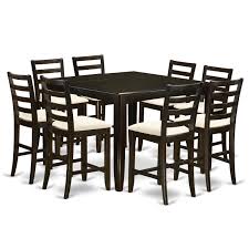 Maybe you would like to learn more about one of these? Fair9 Cap Cappuccino Finish 9 Piece Counter Height Square Table 8 Brown Upholstered Counter Chairs Set Overstock 11967582