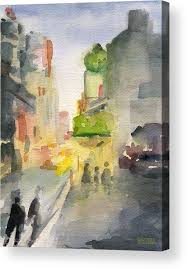 Courtesy of the museum of the city of new york. Music Box Theater Times Square Watercolor Painting Of New York Acrylic Print By Beverly Brown