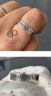 Greek Key Ring Greek Wedding Band Silver Greek Key Ring Etsy Silver Rings Greek Jewelry Greek Ring