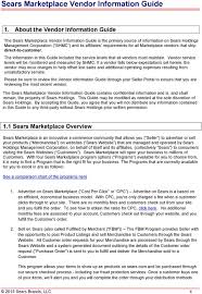 Sears Marketplace Vendor Information Guide Pdf Free Download