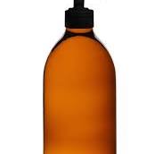 Flacon verre ambré 500 ml avec pompe crème noire