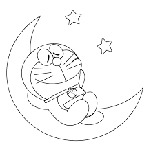 Doraemon - Doraemon sleeping on the moon