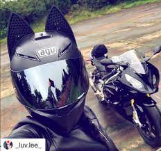 50 Coolest Cat Ear Motorcycle Helmets Helmet Motorbike Helmet Sports Bikes Motorcycles