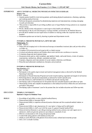 Best doctor resume example livecareer. Internal Medicine Physician Resume Samples Velvet Jobs