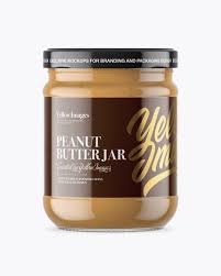 Clear Glass Jar With Peanut Butter Mockup In Jar Mockups On Yellow Images Object Mockups Clear Glass Jars Mockup Free Psd Mockup