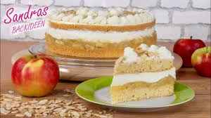Wir möchten euch ein rezept für einen super sämigen apfelrahmkuchen verraten. Frische Apfel Sahne Torte Mit Mandeln Unglaublich Lecker Apfelkuchen In 26 Cm Springform Youtube