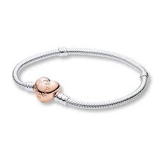 2 pcs rondelle spacer charm 925 sterling silver clip stopper charm lock stpper charm for pandora charms bracelet (a, gold) 4.0 out of 5 stars 73 $10.69 $ 10. Pandora Rose 7 1 Bracelet Heart Clasp Sterling Silver No Returns Or Exchanges Jared