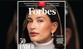 Hailey Bieber celebrates being featured on one of the covers for Forbes  magazine's 30 Under 30 | Daily Mail Online