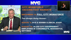Mayor bill de blasio announced a new policy tuesday that requires people to show proof of. Nyc To Require Vaccines Or Weekly Testing For City Workers