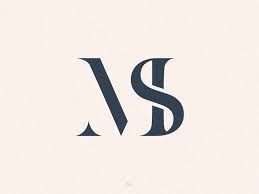 Black And White Letters Logo Ms Initials Logo Letter Logo Design Monogram Logo
