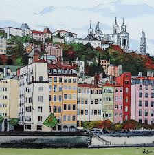 Lyon Fourviere Vue Des Quais De Saone Modele Peinture Lyon Visiter Lyon