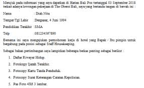 Berikut di bawah ini adalah beberapa contoh surat lamaran kerja di hotel yang bisa anda pergunakan sebagai bahan referensi untuk menulis contoh surat. Contoh Surat Lamaran Kerja Di Hotel Bagian Pastry Cute766