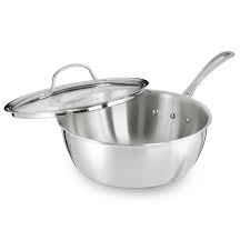Amazon Com Calphalon Tri Ply Stainless Steel 3 Quart Chef 39 S Pan With Cover Kitchen Amp Dining Stainless Steel Cookware Calphalon Stainless Steel Coffee