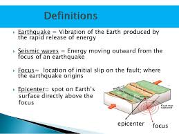 The point on the earth's surface directly above an earthquake or atomic explosion 2. Earthquake Ppt