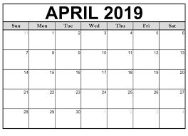 April 2019 Printable Calendar Weekly Editable Calendar Calendar 2019 Template Calendar Printables
