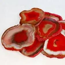 Gemstone Red Agate Coasters Crystals ...