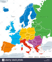 Disegno di cartina europa da colorare per bambini gratis. Europa Mappa Politica Foto Stock Alamy