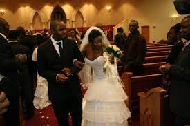 (wedding picture) photographs of bride and groom and their friends taken at their wedding. Down The Aisle With Love Nollywood Star Ini Edo Phillip Ehiagwina S White Wedding Bellanaija
