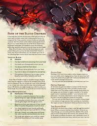 From dungeons and dragons wiki. The Path Of The Blood Drinker Barbarian Dnd Unleashed A Homebrew Expansion For 5th Edition Dungeons And Dragons