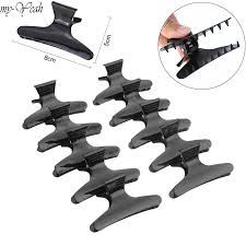 These hair clamps were made of premium quality plastic and have dull serrated teeth to enable them to grip hair securely. 10pcs Pro Salon Black Butterfly Hair Claw Section Clip Clamps Plastic Hairpins Hairstyle Design Styling Tools Hairdressing Tool Ziloqa Inc Makeup Healthcare Products Surgicalmask Pm2 5mask Kn95mask