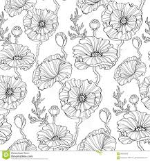 Black And White Floral Background Images Seamless Pattern With Poppy Flowers Floral Background Black And White Illustration Stock Vector Illustrat Floral Background Poppy Flower Flower Backgrounds