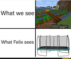 What We See What Felix Sees Ifunny Pewdiepie Meme Minecraft Funny Minecraft Memes
