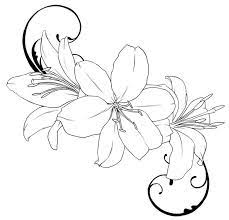 Lily Tattoo Outline Drawings Sketch Coloring Page Lilly Flower Tattoo Flower Drawing Tumblr Flower Drawing