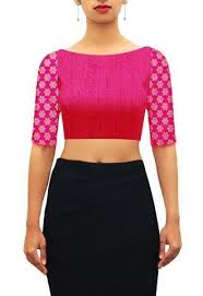 Black Boat Neck Crop Top Lehenga Fuchsia Pink Brocade Boat Neck Blouses Lehenga Silk Chiffon Saree Silk Blouse Ad Blouse Neck Designs Blouse Designs Trendy Blouse Designs