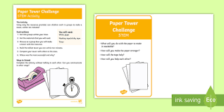 The requirement of the assignment can be height, strength or stability from the index card tower. Ks1 Paper Tower Stem Activity And Prompt Card Pack