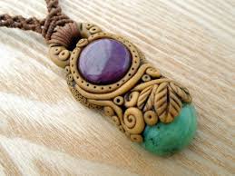 Setting Stones In Polymer Clay Google Search Diy Air Dry Clay Polymer Clay Pendant Polymer Clay Jewelry Clay Jewelry