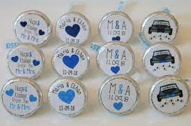 Wedding Hershey Kiss Party Favors Stickers Bridal Shower Favors Stickers Only Hershey Kisses Blue Wedding Favors Wedding Favors