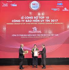 Prudential dẫn đầu top 10 công ty bảo hiểm nhân thọ uy tín năm 2017