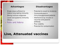 Poliomyelitis is nearing global eradication and measles has been controlled in most parts of the world. What Is The Main Advantage Of Live Attenuated Vaccine