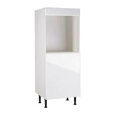 Meuble De Cuisine Artic Blanc Brillant Facade 1 Porte Bandeau Four Caisson 1 2 Colonne L 60 Cm Castorama