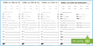 numbers to one hundred worksheet worksheet german numbers counting