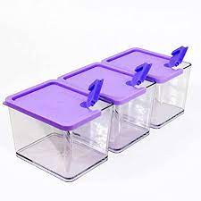 Divinext SPB-003 Plastic Container With Lid - 320 ml, 3 Pieces, Violet :  Amazon.sg: DIY & Tools