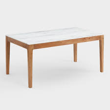 Marble Top And Acacia Wood Fletcher Dining Table By World Market Marble Top Dining Table World Market Dining Table Rustic Dining Room Table