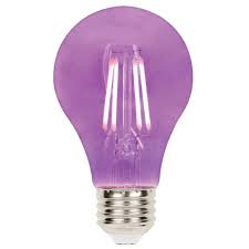 Westinghouse 40 Watt Equivalent A19 Dimmable Purple Filament Led Light Bulb 5130000 The Home Depot Light Bulb Colored Light Bulbs Edison Light Bulbs