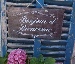 panneau en ardoise bonjour et bienvenue etsy chalkboard quote art wood signs novelty sign