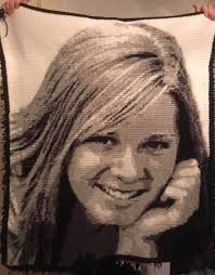 This is Lara, a joyful little girl whose smile her mom wanted to preserve  forever — not just in a photo, but in thread. She asked me to turn this  precious moment