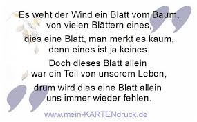 Trauerspruch Es Weht Der Wind Ein Blatt Vom Baum Trauerspruche Trauer Trauer Texte