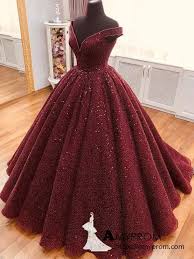Burgundy Ball Gowns Off The Shoulder Long Prom Dress Sparkly Gorgeous Formal Evening Gowns Amy3142 Burgundy Quinceanera Dresses Burgundy Prom Dress Burgundy Prom Dress Long