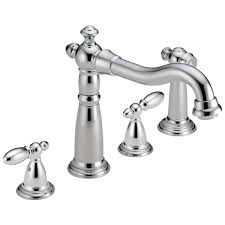 Use a small slotted screwdriver or utility knife to pry off the decorative cap on the handle, exposing this type of faucet contains a lot of parts, which often makes it difficult to find the cause of the leak. Two Handle Widespread Kitchen Faucet With Spray 2256 Dst Delta Faucet