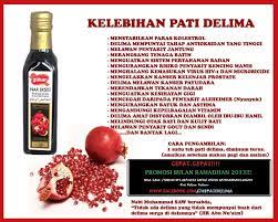 Khasiat perubatan delima sudah dijumpai sejak 8000 tahun lalu oleh masyarakat parsi purba (iran). Harga Promosi Bulan Ramadhan Hanya Pati Delima Gulsan Facebook