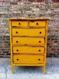 I turn a plain side table into a trendy country accent table. Butternut Yellow Furniture Yellow Painted Furniture Distressed Dresser