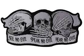 See No Evil Hear No Evil Speak No Evil Skulls Pictures See No Evil Speak No Evil Hear No Evil Skull Large Embroidered Iron On Patch Evil Skull Tattoo Evil See No Evil