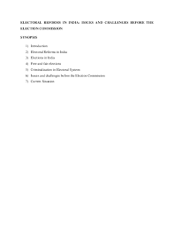 Doc An Essay On Electoral Reforms In India Megha Shankar Academia Edu