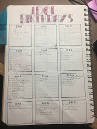 Bullet Journal Kpop Idol Birthday Calendar Birthday Bullet Journal Birthday Calendar Bullet Journal